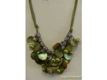 Колье веревка №22 жемчуг+пластмасса зеленый ракушка (30см) Колье веревка №22 жемчуг+пластмасса зеленый ракушка (30см)