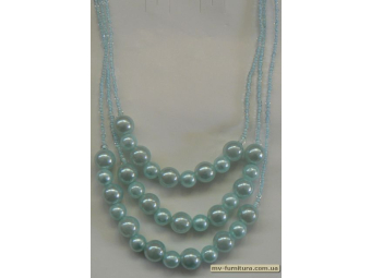 Колье бисер №25 жемчуг голубой (30см) Колье бисер №25 жемчуг голубой (30см)