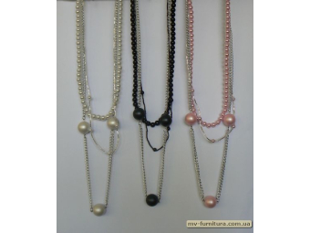 Бусы цепи серебро №48 ЭКС жемчуг цветные Бусы цепи серебро №48 ЭКС жемчуг цветные