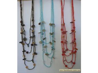 Колье бисер №46 ЭКС жемчуг+стекло цветной ракушка Колье бисер №46 ЭКС жемчуг+стекло цветной ракушка