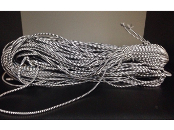 Резинка шнур производство 2,5мм (50м) черно-белая Резинка шнур производство 2,5мм (50м) черно-белая