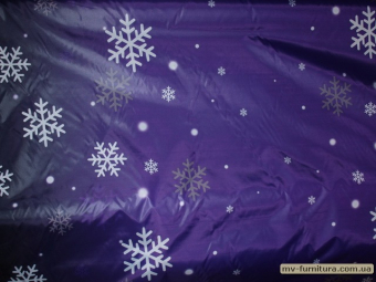 Ткань плащевка снежинка синяя Ткань плащевка снежинка синяя