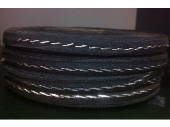 Тесьма ТЖ флаг 10мм (50м) люрекс-черный Тесьма ТЖ флаг 10мм (50м) люрекс-черный