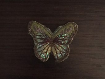 Вышивка апликация бабочка 4смх3см зеленый Вышивка апликация бабочка 4смх3см зеленый