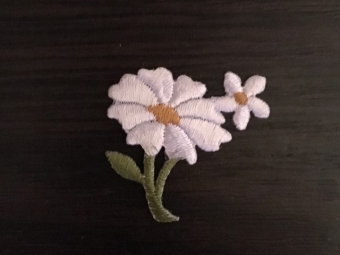 Вышивка апликация цветок маленький 2,5смх2,5см белый Вышивка апликация цветок маленький 2,5смх2,5см белый
