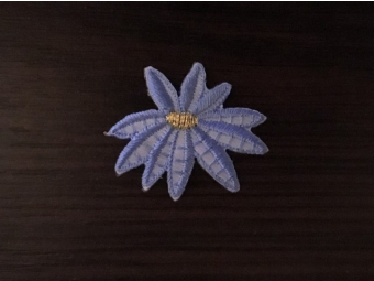 Вышивка апликация цветок маленький 3смх3см голубой Вышивка апликация цветок маленький 3смх3см голубой