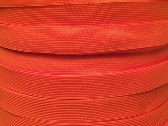 Тесьма окантовочная (лямовка) 23мм (оранжевый неон) 100м Тесьма окантовочная (лямовка) 23мм (оранжевый неон) 100м