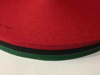 Тесьма ТЖ флаг 20мм (50м) красный-черный-зеленый Тесьма ТЖ флаг 20мм (50м) красный-черный-зеленый