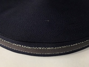 Тесьма ТЖ флаг 20мм (50м) синий-серый-серебро Тесьма ТЖ флаг 20мм (50м) синий-серый-серебро