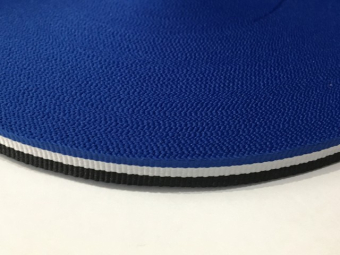 Тесьма ТЖ флаг 10мм (50м) василек белый черный Тесьма ТЖ флаг 10мм (50м) василек белый черный