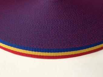 Тесьма ТЖ флаг 10мм (50м) василек желтый красный Тесьма ТЖ флаг 10мм (50м) василек желтый красный