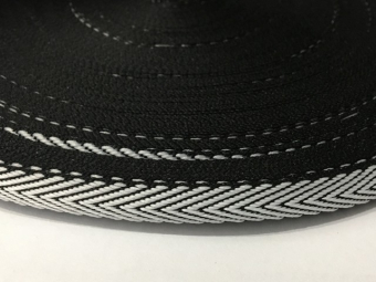 Тесьма ТЖ флаг 10мм (50м) черно-белая зебра Тесьма ТЖ флаг 10мм (50м) черно-белая зебра