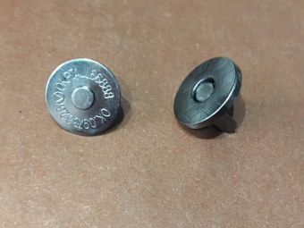 Кнопка магнитная металлическая 14мм тонкая (200шт) темный никель Турция Кнопка магнитная металлическая 14мм тонкая (200шт) темный никель Турция