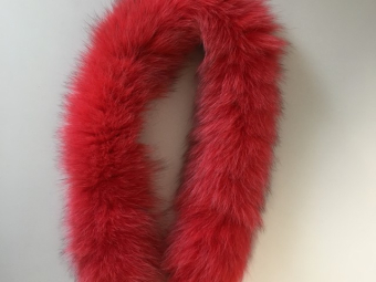 Опушка наутральный мех песец 70см коралл Опушка наутральный мех песец 70см коралл