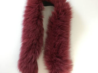Опушка наутральный мех песец 70см вишневый Опушка наутральный мех песец 70см вишневый