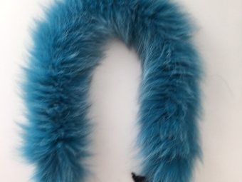 Опушка наутральный мех песец 70см бирюза светлая Опушка наутральный мех песец 70см бирюза светлая