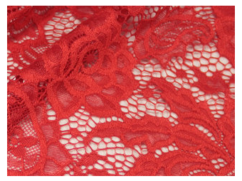 Ткань гипюр стрейчевый плотный красный (1метр) Ткань гипюр стрейчевый плотный красный (1метр)