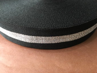 Тесьма ТЖ флаг 30мм (50м) 1серебро черный Тесьма ТЖ флаг 30мм (50м) 1серебро черный