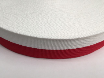 Тесьма ТЖ флаг 30мм (50м) белый красный Тесьма ТЖ флаг 30мм (50м) белый красный