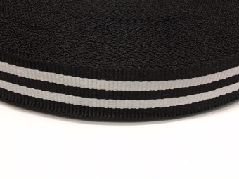 Тесьма ТЖ флаг 20мм (50м) 2белых-черная Тесьма ТЖ флаг 20мм (50м) 2белых-черная