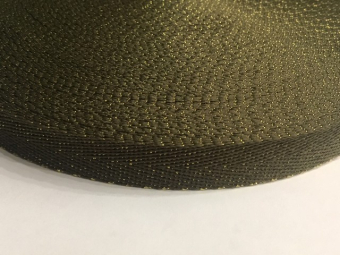 Тесьма ТЖ флаг 15мм (50м) хаки золото люрекс Тесьма ТЖ флаг 15мм (50м) хаки золото люрекс
