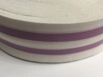 Резинка 50мм (25м) белый 2 полосы сиреневые Резинка 50мм (25м) белый 2 полосы сиреневые