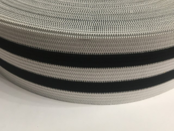 Резинка 50мм (25м) белый 2 полосы черные Резинка 50мм (25м) белый 2 полосы черные