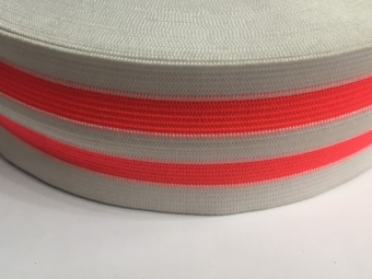 Резинка 50мм (25м) белый 2 полосы оранжевые Резинка 50мм (25м) белый 2 полосы оранжевые